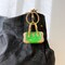 Wrapables Stylish Crystal Rhinestone Handbag Shaped Purse Charm Keychain, Green